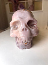 Load image into Gallery viewer, Pink Amethyst and Flower Agate Skull
