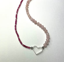 Load image into Gallery viewer, Pink Tourmaline &amp; Rose Quartz Sterling Silver Necklace
