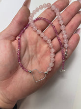 Load image into Gallery viewer, Pink Tourmaline &amp; Rose Quartz Sterling Silver Necklace
