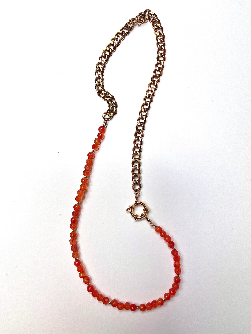 Carnelian 14K Plated Necklace - Made to order