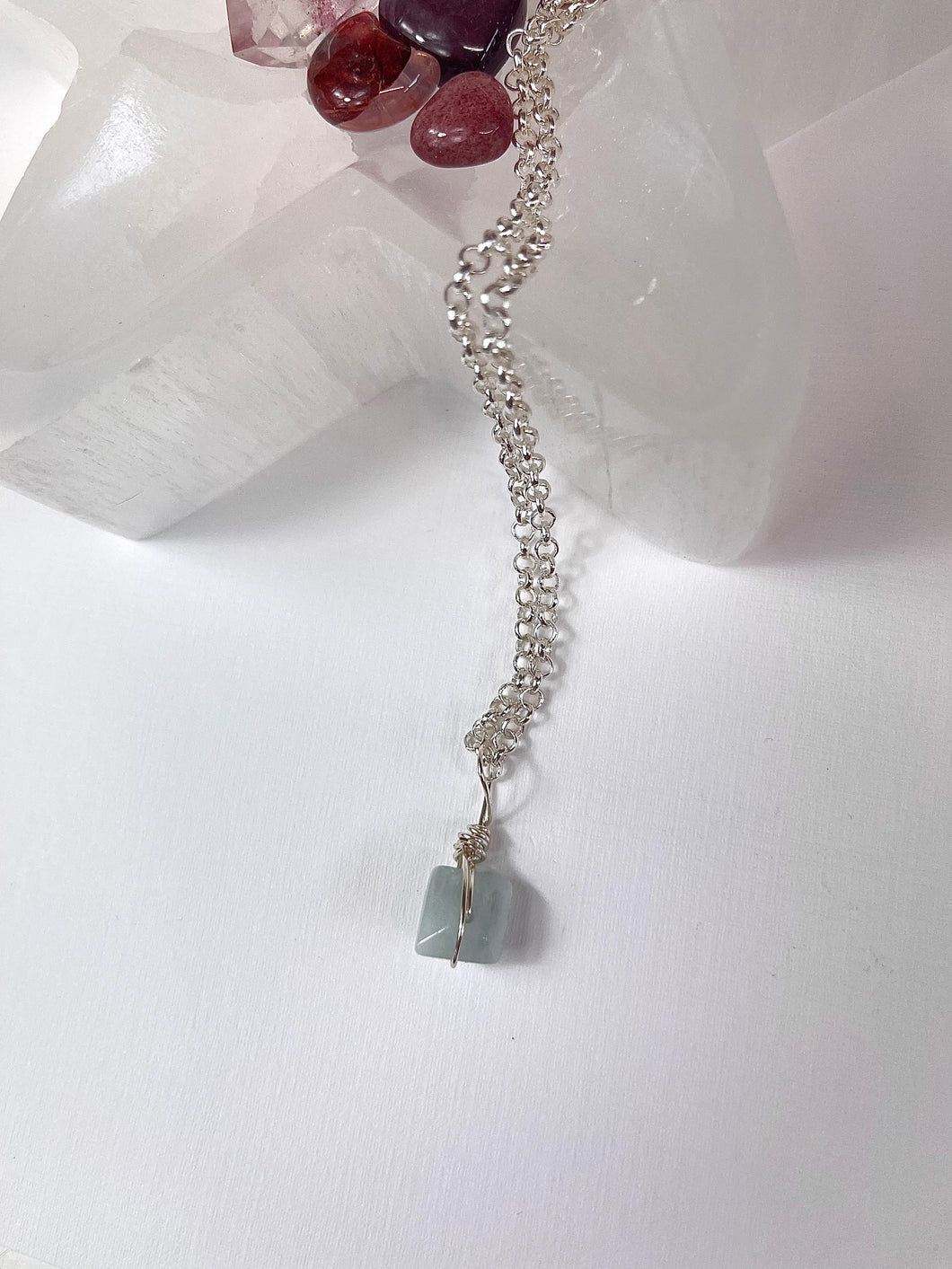 Aquamarine Handmade Silver Plated necklace