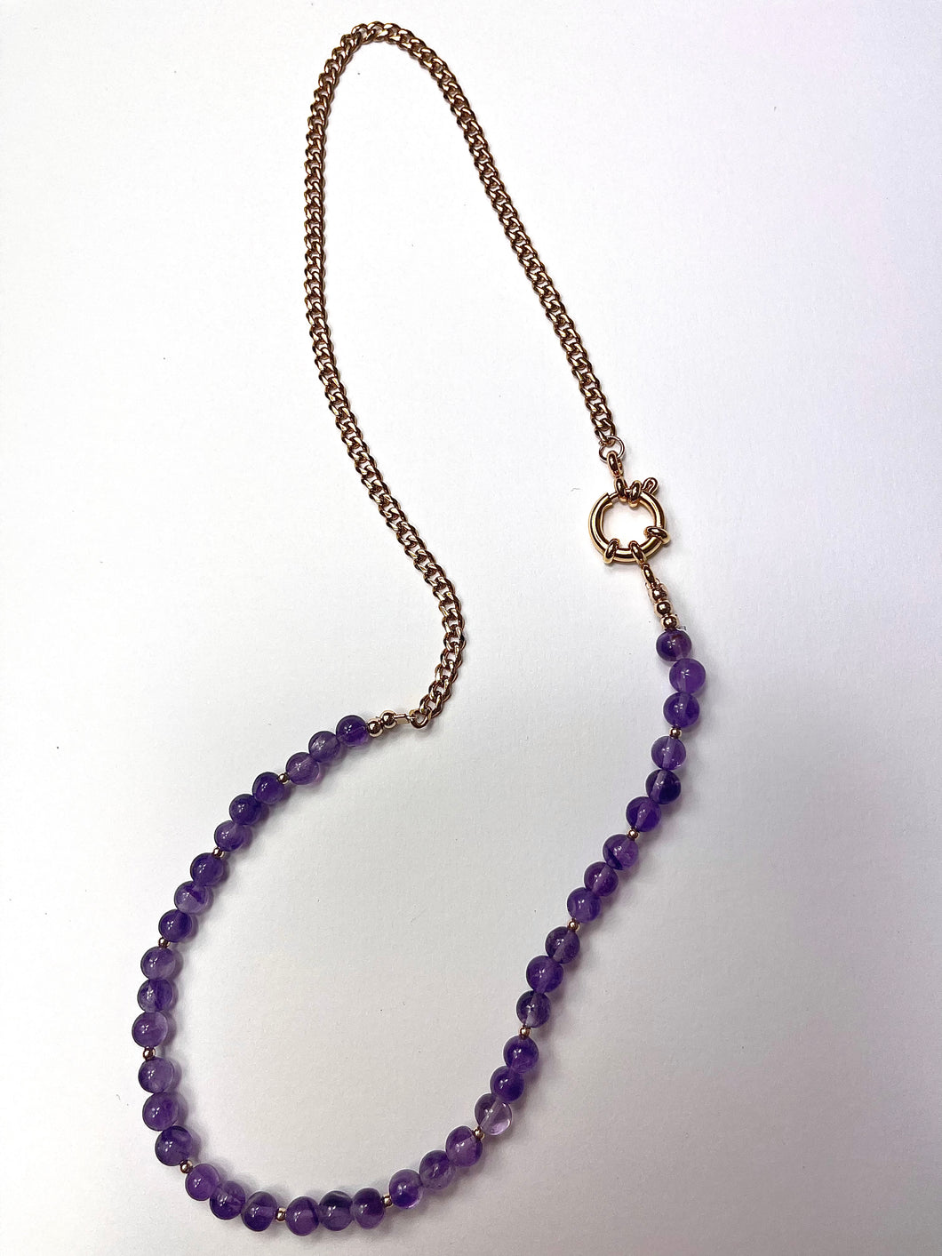 Amethyst 14K Plated Necklace - Made to order